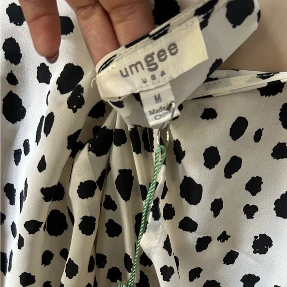 NWT Umgee Cream Spotted Dress - Picture 6 of 7